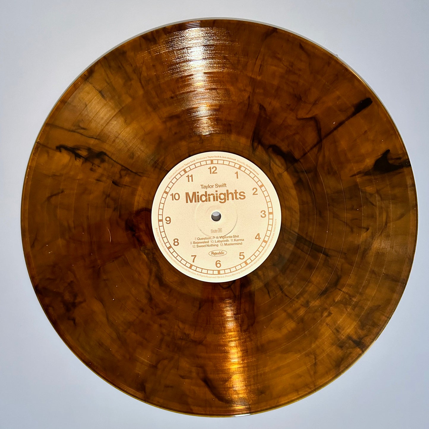Taylor Swift - "Midnights", 2022 Vinyl LP Album, Mahogany Marbled Special Edition - Used