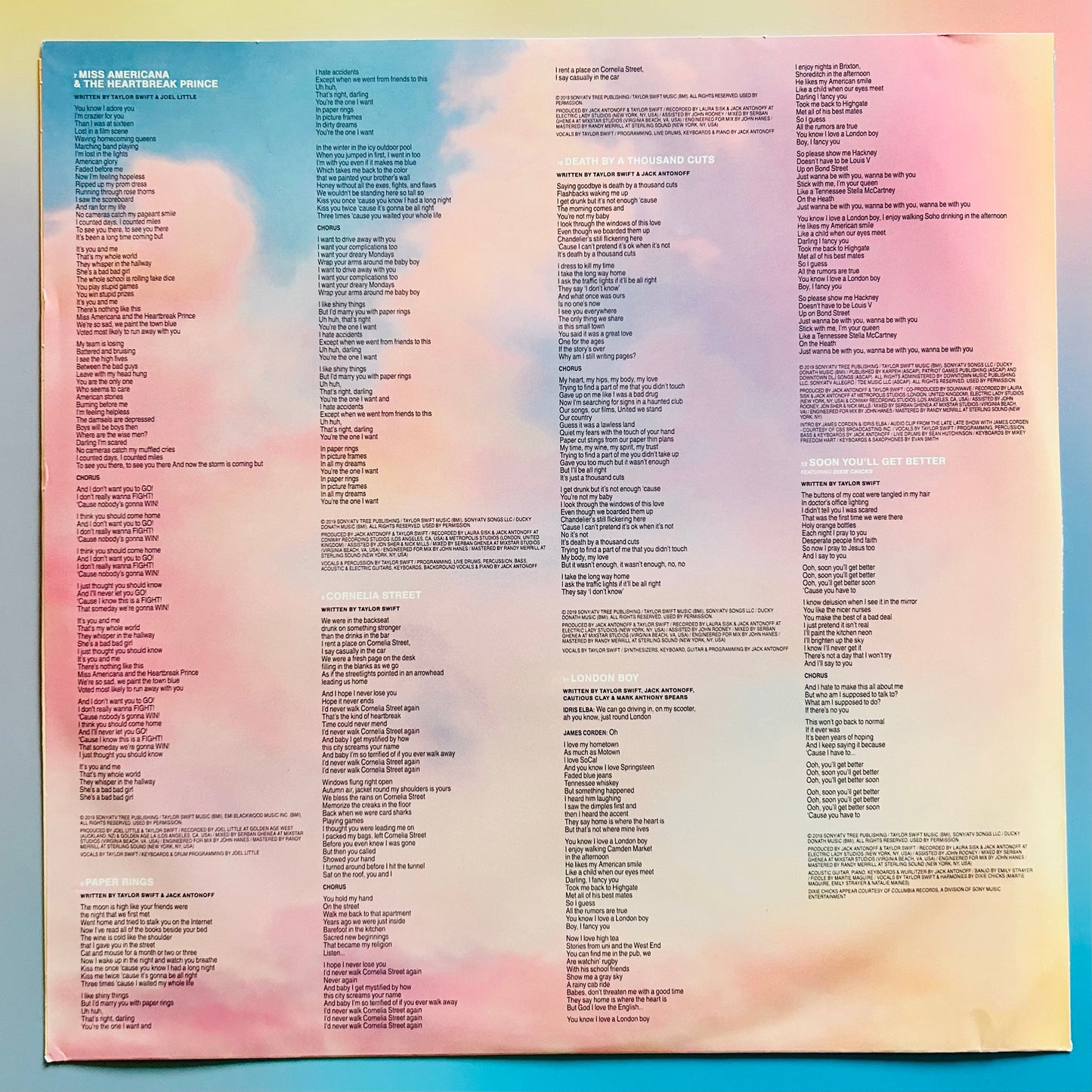 Taylor Swift - "Lover", 2019 Edition LP Album, Pink and Translucent Blue Vinyl - Used