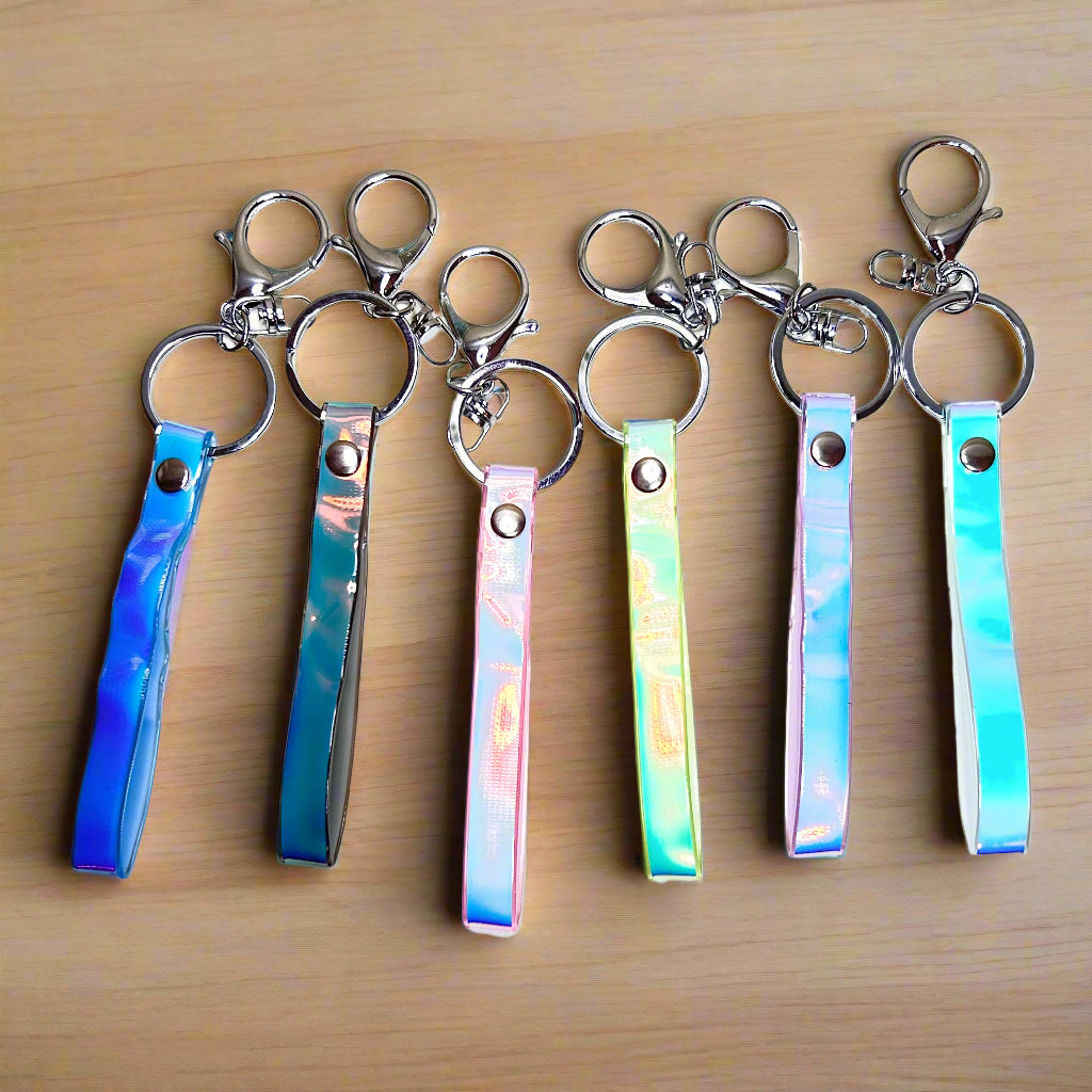 Holographic Wristlet Keychain Holder