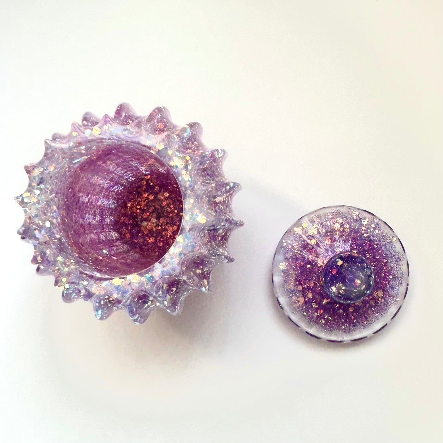"Purple Reign Jar" Glittery/Sparkly, Purple/Fuchsia Resin Decorative Jar - 10% of Sales to the Epilepsy Foundation