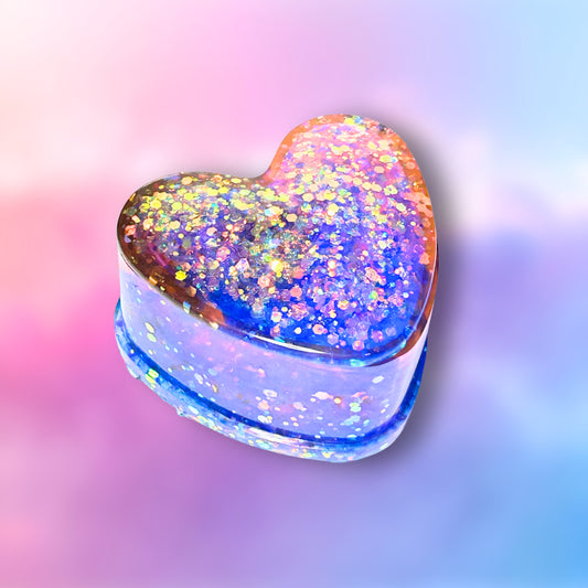 "Calm Down"  Glittery/Sparkly Resin Jewelry Box With Holographic Glitter