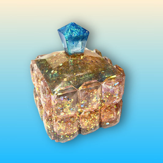 "Life is a Song"  Glittery/Sparkly Resin Jewelry Box With Holographic Glitter