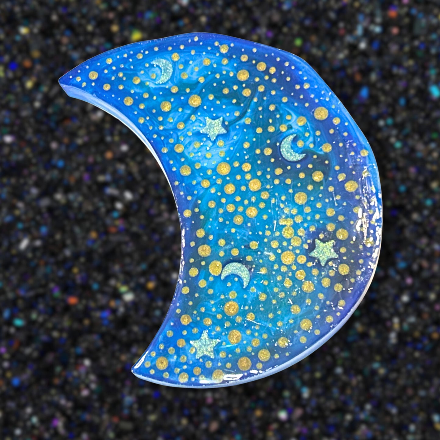 "Middle of the Night"  Glow-in-the-Dark Stars and Moons Resin Tray