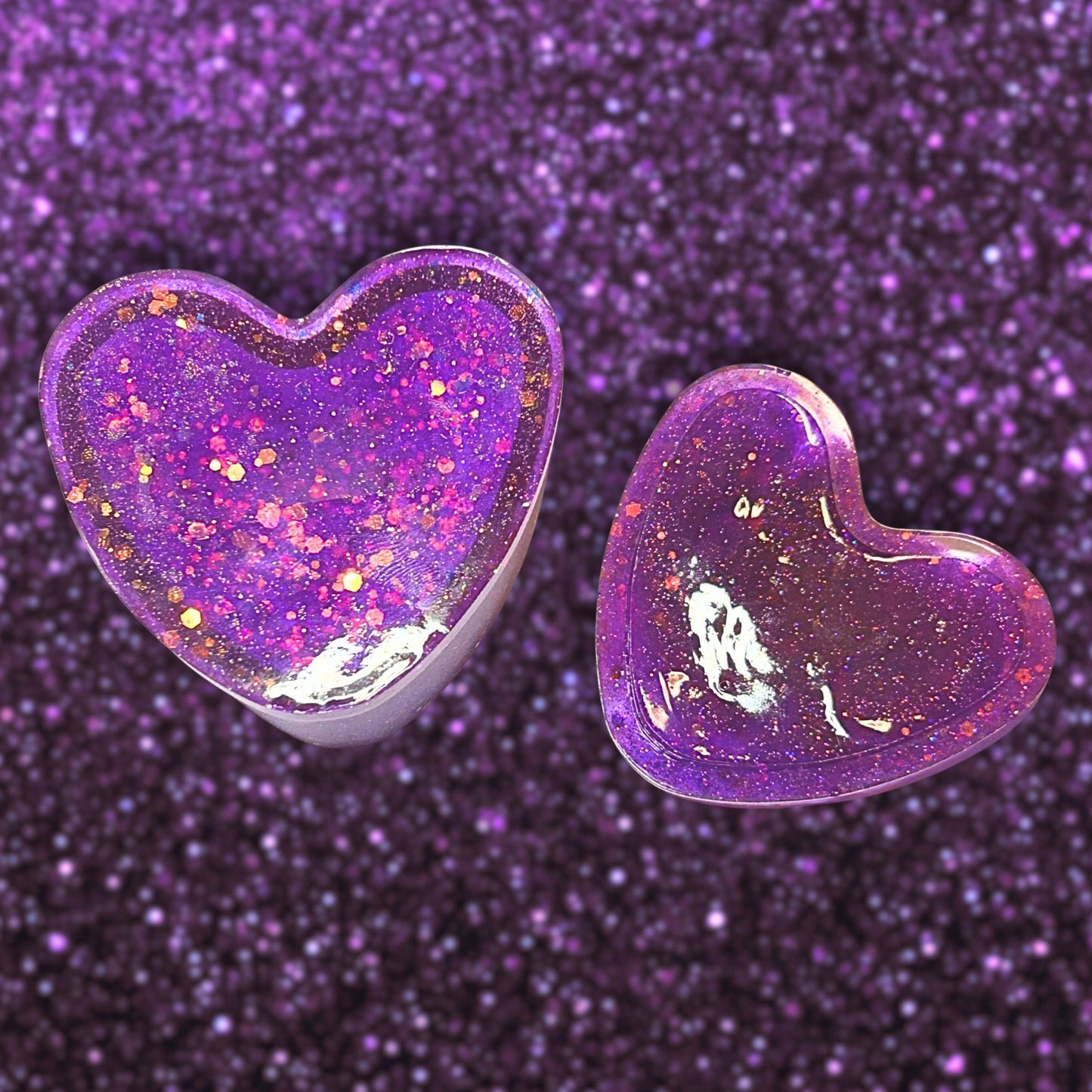"Say Something!" Transparent Violet and Purple Glittery/Sparkly Resin Jewelry Box