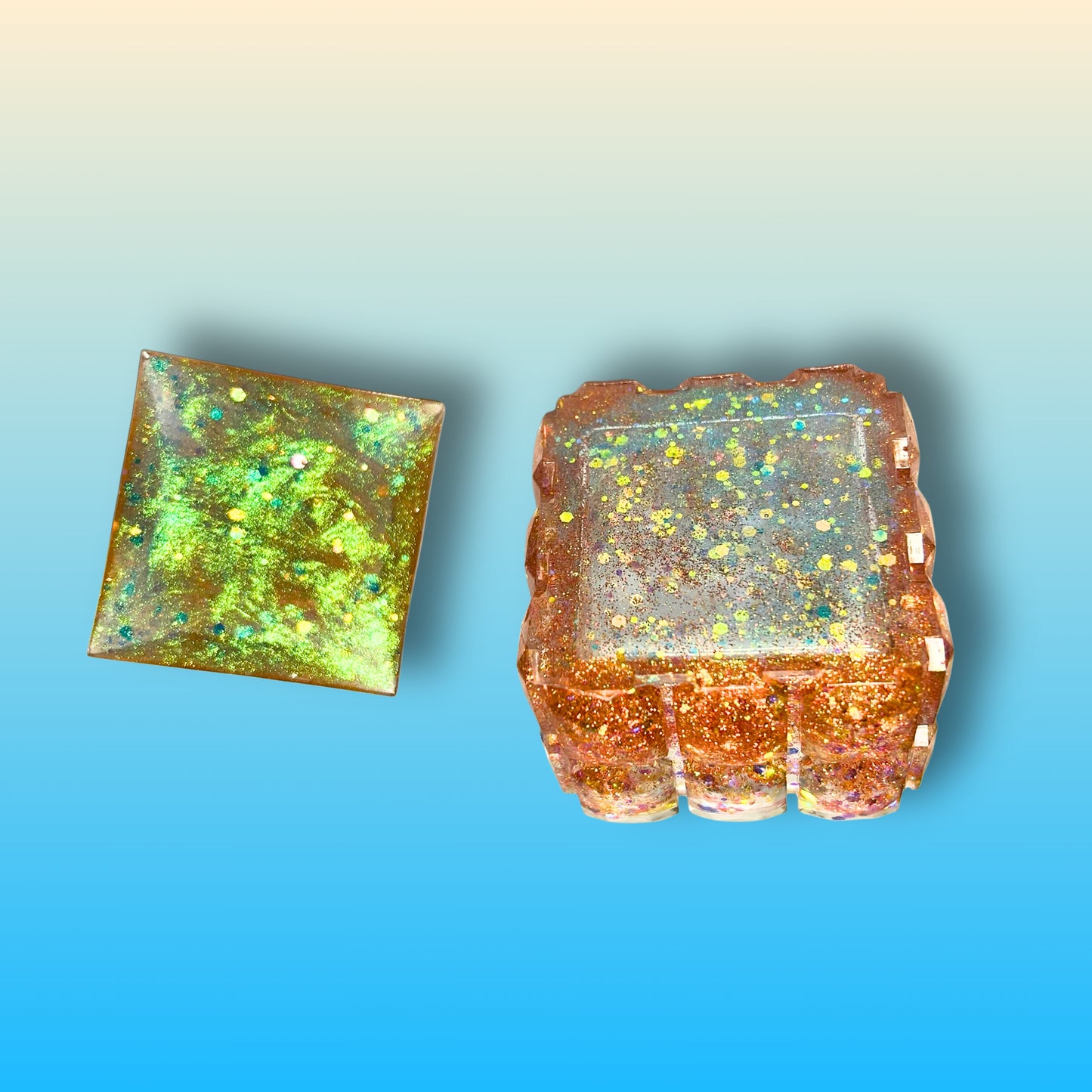 "Life is a Song"  Glittery/Sparkly Resin Jewelry Box With Holographic Glitter