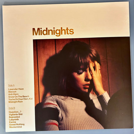 Taylor Swift - "Midnights", 2022 Vinyl LP Album, Mahogany Marbled Special Edition