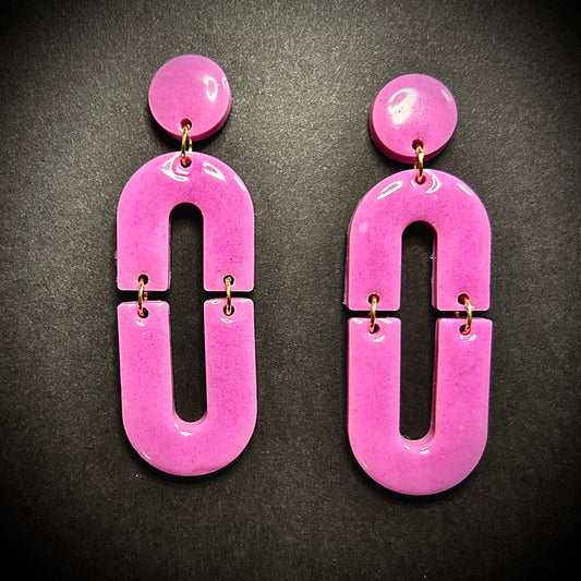 "Majestic Magenta" Glow-in-the Dark Resin Earrings