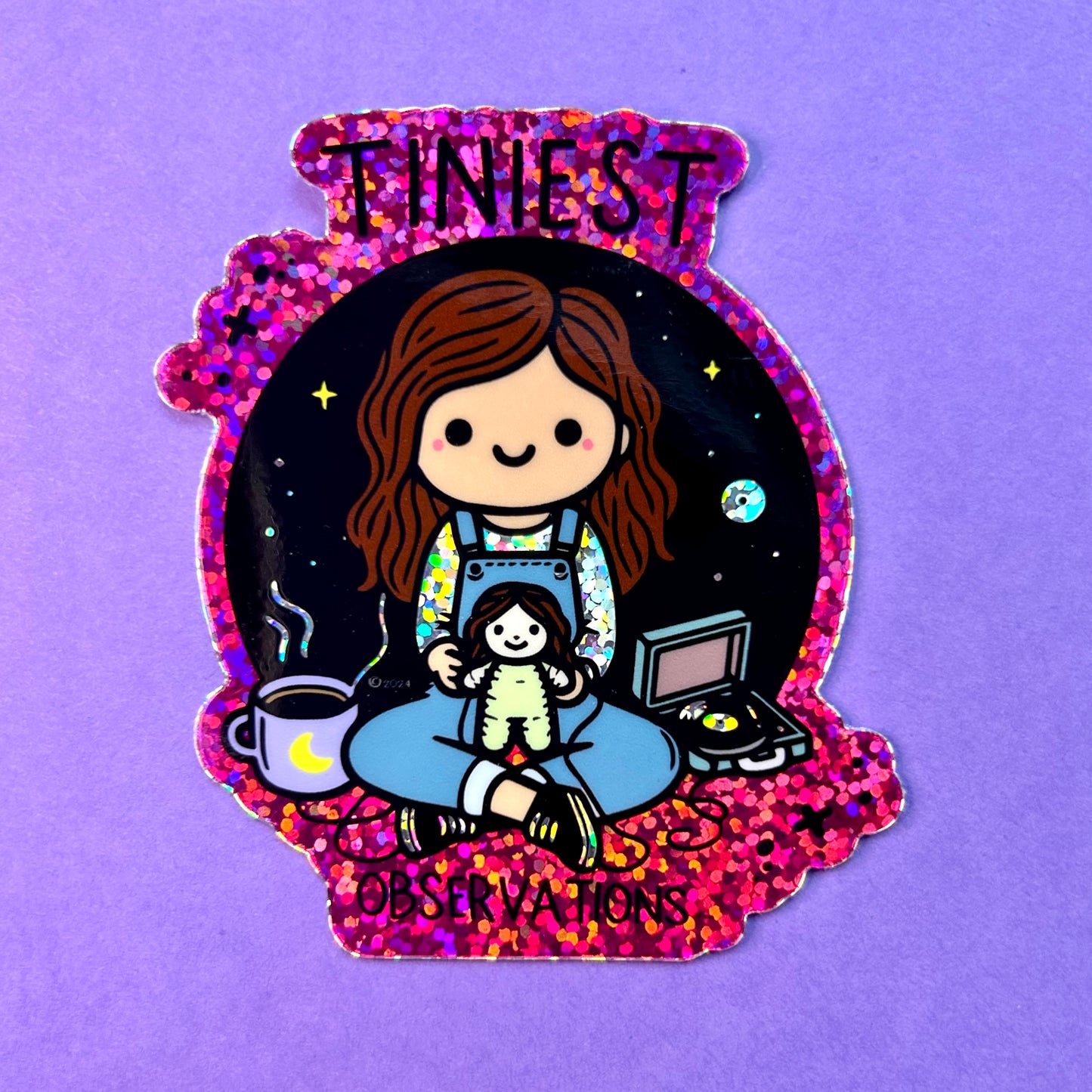 "Tiniest Observations" 2" Glitter Logo Sticker