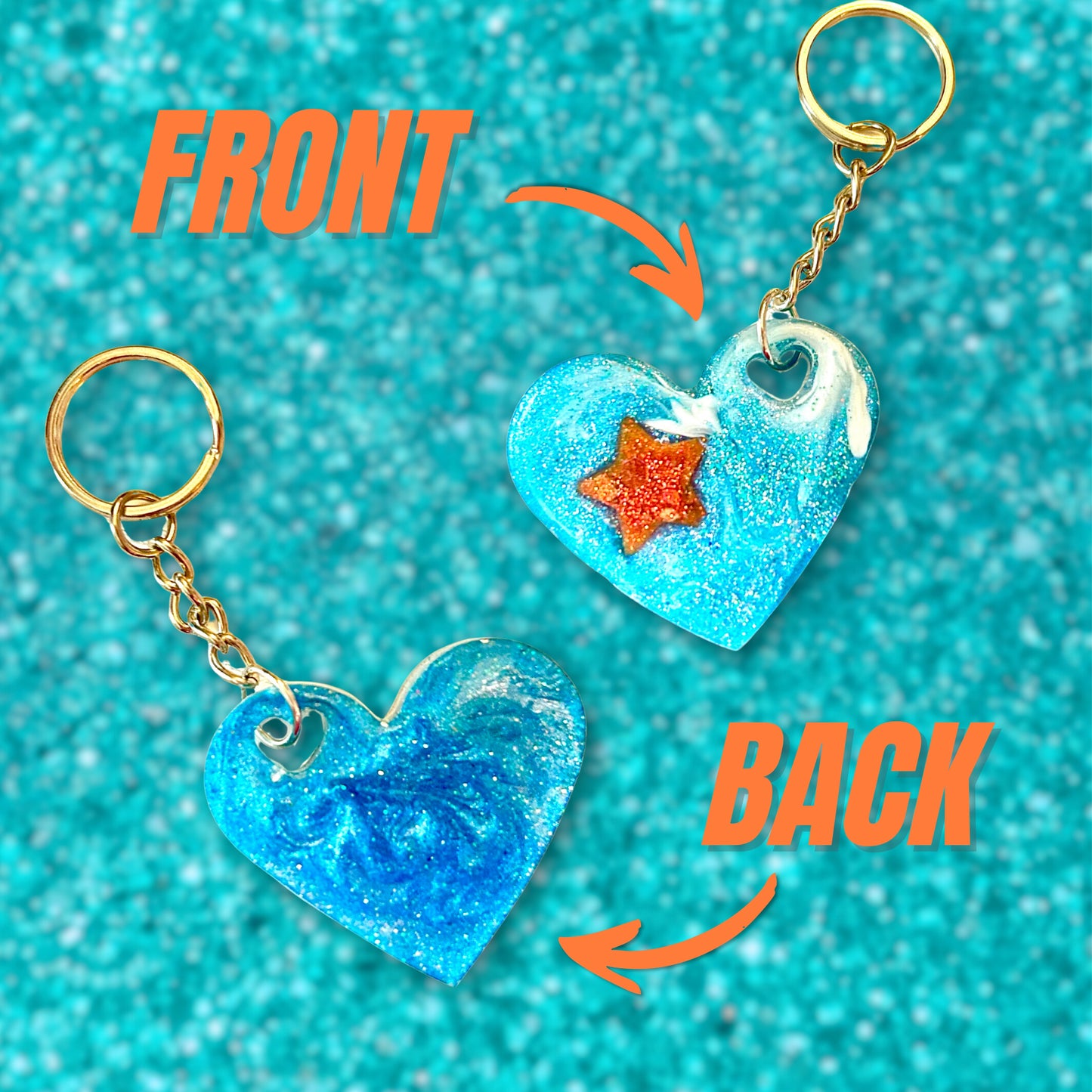 "The Life of a Keychain" Heart-Shaped Resin Keychain